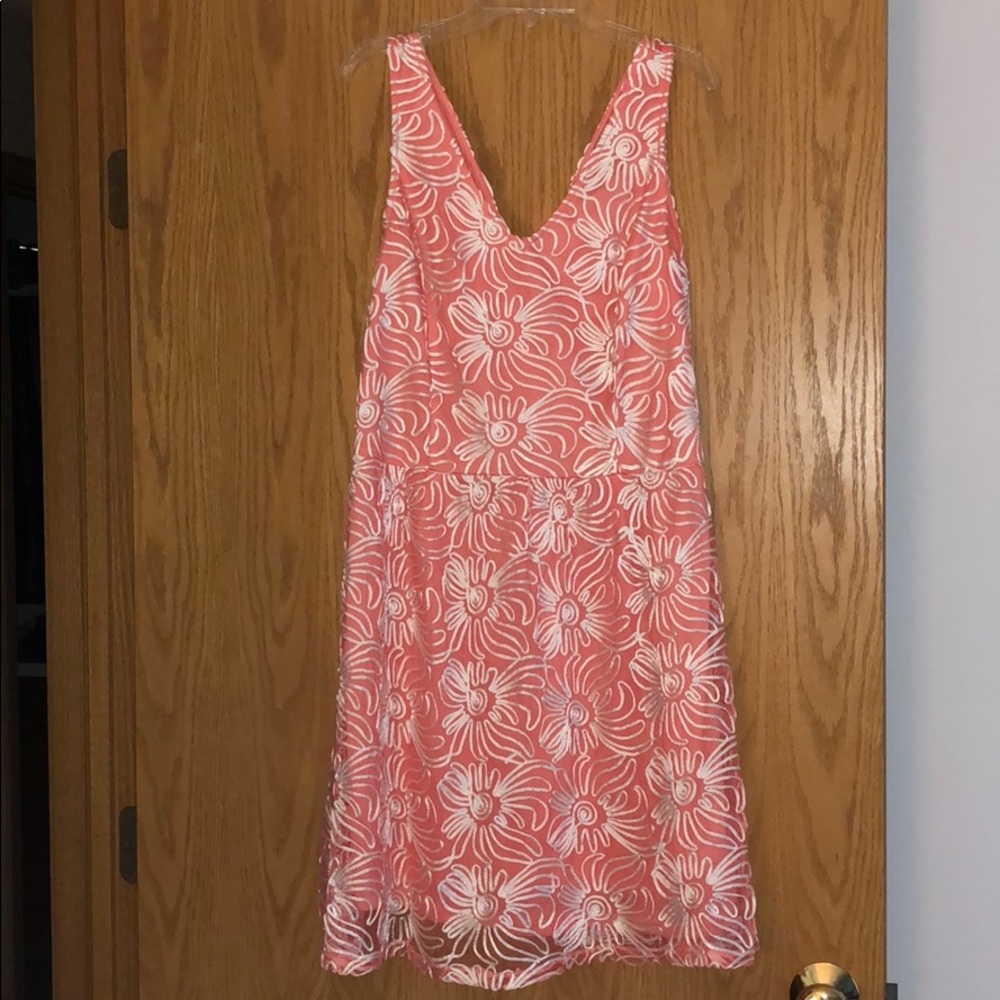Summer flower salmon dress